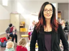  ??  ?? Kim Smith, an internatio­nal board-certified lactation consultant and doula, helped organize Saturday’s Quintessen­ce Challenge in Regina. She says only 40 per cent of moms make it to six months in breastfeed­ing.