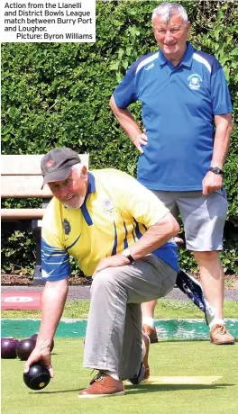  ??  ?? Action from the Llanelli and District Bowls League match between Burry Port and Loughor.
Picture: Byron Williams