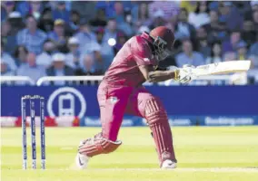  ?? (Photo: AFP) ?? West Indies’ Andre Russell plays a shot during the 2019 Cricket World Cup group stage match against Australia at Trent Bridge in Nottingham, central England, in this June 6, 2019 file photo.