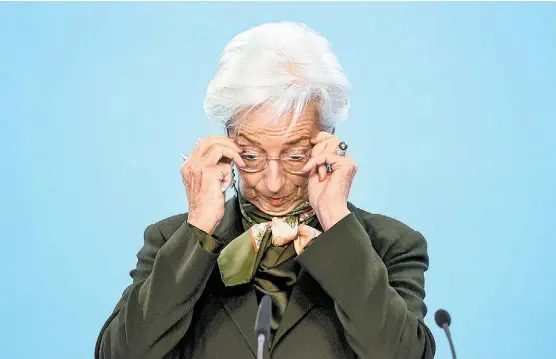  ?? FRIEDEMANN VOGEL/EFE ?? “Aún queda camino por recorrer, sabemos que todavía no terminamos”, dijo Christine Lagarde.
