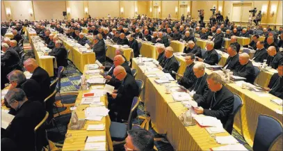  ?? Patrick Semansky ?? The Associated Press Members of the U.S. Conference of Catholic Bishops gather at their annual fall meeting Tuesday in Baltimore.