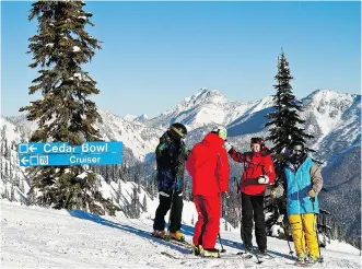  ?? HENRY GEORGI ?? Training at Fernie Alpine Resort can include looking at tactics — the manner of approachin­g a descent down a hill, and planning and executing it with the maximum result for the minimum effort.