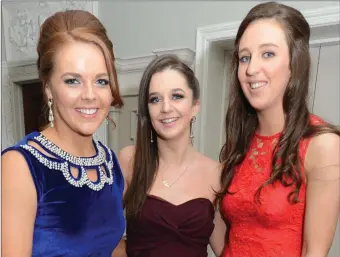  ??  ?? Aisling Daly, Ellen and Marguerite Roche enjoyed the Banteer GAA Victory function in the Killarney Avenue Hotel.