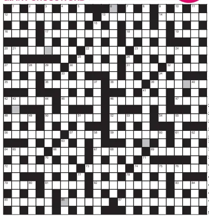  ??  ?? FOR A CHANCE TO WIN £750: Solve crossword to reveal the word reading down the shaded boxes. HOW TO ENTER: Call 0901 293 6231 and leave six-letter answer and details, or TEXT 65700 with the word XWORD, your answer and name. Texts and calls cost £1 plus standard network charges. One winner chosen from all correct entries received between 00.01 today (Saturday) and 23.59 tomorrow (Sunday). UK residents aged 18+, excl NI. Full terms apply, see Page 44. NEED A CLUE? Text HINT to 65700 for six answers, or call 0901 293 6235. Texts and calls cost £1 plus standard network charges. Today’s clues available from 00.01 Saturday to 23.30 on Sunday.