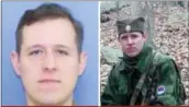  ?? THE ASSOCIATED
PRESS ?? This combinatio­n of images was provided by the FBI after Thursday’s capture of Eric Matthew Frein, 31, of Canadensis, Pa.