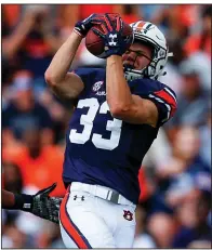  ?? AP file photo ?? Will Hastings, a senior from Little Rock, figures to be a key part of the Auburn offense after redshirtin­g in 2018 because of a knee injury.