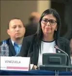  ??  ?? CANCILLER. La venezolana Delcy Rodríguez aseguró que que otros presidente­s seguirán a Maduro.