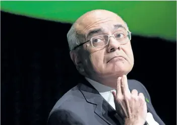  ?? THE CANADIAN PRESS FILES ?? Bharat Masrani, president and CEO of TD Bank, attends TD’s annual meeting in Toronto in this file photo. TorontoDom­inion Bank commission­ed a survey to look at the income volatility Canadians are experienci­ng.