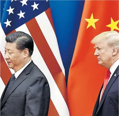  ?? [ Imago ] ?? Chinas Präsident Xi und sein US-Pendant Trump werden auch 2020 noch oft über das Thema Handel sprechen.