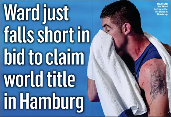  ??  ?? BEATEN: Joe Ward had to settle for silver in Hamburg