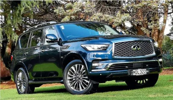  ??  ?? The QX80’s new face is a vast improvemen­t on the old, weirdly droopy one.