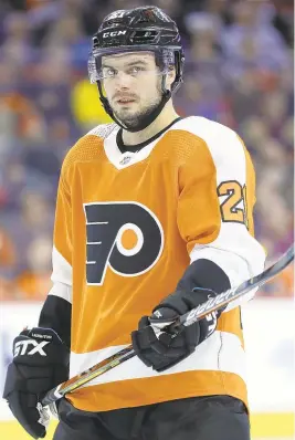  ?? MATT SLOCUM/AP ?? If the NHL gets the green light, the Flyers’ Scott Laughton figures it would take about a two-week “training camp’’ to get back up to speed.