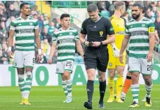  ?? ?? Alexandro Bernabei and his teammates look perplexed by the hand-ball decision given against him by referee David Dickinson