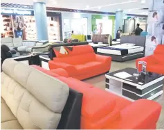  ??  ?? Leather sofa sets on display at the furniture expo in Time Square Megamall Bintulu.