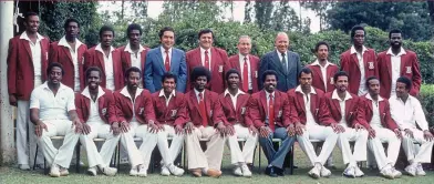  ??  ?? Rebels with a cause: the West Indies squad ready to tour South Africa in 1983