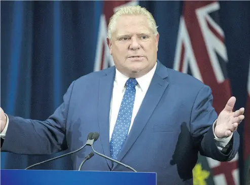  ?? CRAIG ROBERTSON / TORONTO SUN / POSTMEDIA NETWORK ?? If Premier Doug Ford knows of any Liberal who got rich by illegal means he’s not-so-subtly hinting at, he should say so, name names, and let the law take its course. Otherwise he should clam up, and urge Ford Nation to do likewise.