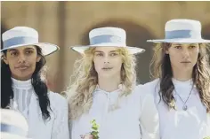  ??  ?? Above from left: Madeleine Madden, Samara Weaving and Lily Sullivan In Picnic At Hanging Rock; Natalie Dormer, below