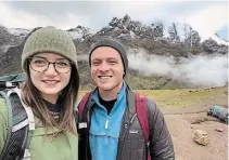  ?? SPECIAL TO TORSTAR ?? St. Catharines resident Chelsea Widdicombe and Niagara-on-the-Lake resident Scott Robinson at Rainbow Mountain in Peru before the country shut down its borders.