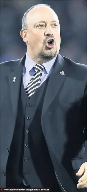  ??  ?? ■ Newcastle United manager Rafael Benitez