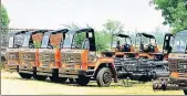  ??  ?? ■ India’s top three truck makers, Tata Motors, Ashok Leyland and Volvo Eicher Commercial Vehicles, are hoping that the increased spending on infrastruc­ture by the government will translate into rising demand for their products