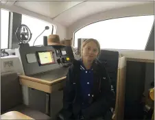  ?? BEN FINLEY — THE ASSOCIATED PRESS ?? Greta Thunberg, a 16-year-old climate activist from Sweden, sits on a catamaran docked in Hampton, Va., on Tuesday.