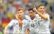  ?? AFP ?? Timo Werner (left) Lars Stindl and Leon Goretzka, who have been the force behind Germany’s brilliant campaign at ConFed Cup.