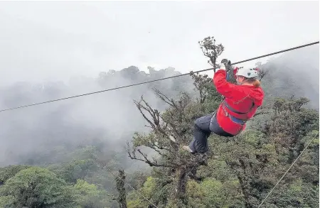  ??  ?? Rhiannon zip wiring in Monteverde Cloud Forest