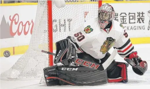  ?? AP ?? The health of goalie Corey Crawford, who didn’t play after December last season because of an upper-body injury, is something the Hawks will monitor in camp.