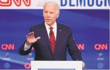  ?? Evan Vucci / Associated Press ?? Presumptiv­e Democratic presidenti­al nominee Joe Biden has committed to picking a woman as his running mate.