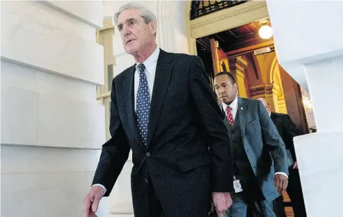  ?? ANDREW HARNIK / THE ASSOCIATED PRESS FILES ?? Robert Mueller, the special counsel probing Russian interferen­ce in the 2016 U.S. election, could either make a major move in his investigat­ion, or be the target of one, depending on what happens Tuesday in midterm elections.