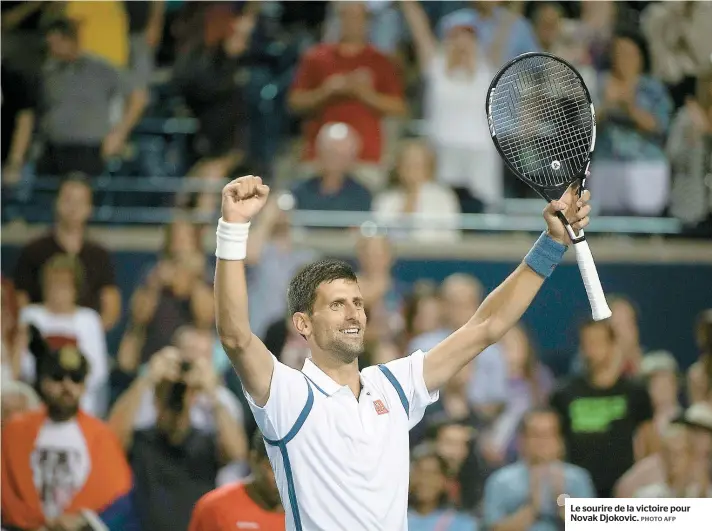  ??  ?? Le sourire de la victoire pour Novak Djokovic.
