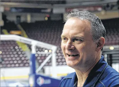  ?? JOE GIBBONS/THE TELEGRAM ?? Jeff Dunlap, head coach of the St. John’s Edge during their successful inaugural season in the National Basketball League of Canada, is returning to his home state of California and the NCAA Division One ranks. However, Dunlap says feels he would have...