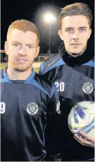  ??  ?? Up for the cup Craig Malcolm, left, and Mark McGuigan hope managerles­s Stranraer can stun Aberdeen