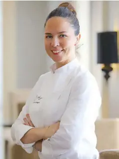  ?? Photos by WALTER BOLLOZOS ?? Raffles and Fairmont Makati’s new executive chef Anne-Cecile Degenne: “I’m excited to cook with buko, the sweetest ones are in the Philippine­s.”