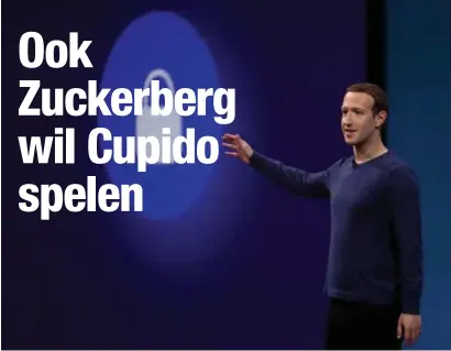  ?? FOTO AFP ?? Zuckerberg onthulde een en ander tijdens de jaarlijkse zogenaamde F8-conferenti­e van Facebook.