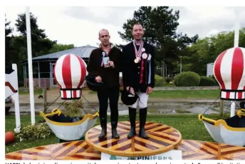  ??  ?? L’APEI de la région dieppoise avait deux représenta­nts aux championna­ts de France d’équitation et Fabien Pajeot (à dr) est monté sur la troisième marche du podium.