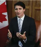  ?? LARS HAGBERG| AFP ?? Trudeau realiza mais uma promessa eleitoral