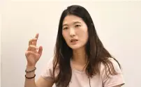  ?? AFP ?? Former South Korean tennis player Kim Eun-hee speaking during the interview in Seoul. Kim spoke to internatio­nal media for the first time to reveal how female athletes in South Korea have silently suffered sexual abuse by their coaches. —