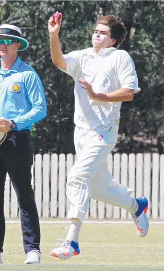  ?? Picture: MIKE BATTERHAM ?? Gold Coast fast bowler Xavier Bartlett has earned a state contract.