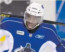  ?? — THE CANADIAN PRESS FILES ?? Defenceman Jordan Subban is a dynamic player at times, but he must convince Vancouver brass that he’s more responsibl­e in his own end at the Young Stars Tournament this weekend.
