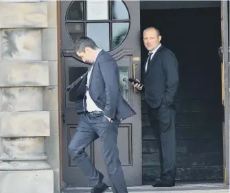  ??  ?? Niall Allan, left. and Ryan Quinn outside Sunderland Magistrate­s’ Court.