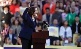  ??  ?? Kamala Harris addresses the crowd at a kick-off presidenti­al campaign rally in Oakland in January 2019. Photograph: D Ross Cameron/EPA