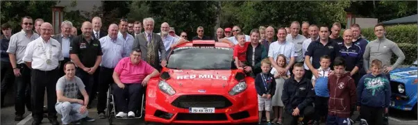  ??  ?? Mayor Cllr Jim Moore launching the Rally at The Riverebank House Hotel with club president Tommy Moran, chairman Graham Scallan, representa­tives of Wexford Volkswagen, the Riverbank House Hotel, Michael Jordan, from The Hope Cancer Support Centre and...