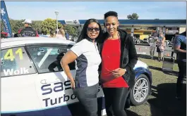  ??  ?? TAKING IT IN: Sasol Abbotsford owner Pumza Gcanga with Andiswa Msi at the activation of the Sasol GTC Championsh­ips at the weekend