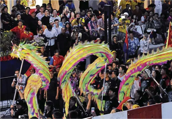  ??  ?? In the recent chingay celebratio­ns, the thousands participat­ing in the procession could be heard chanting ‘ daulat Tuanku’ and ‘ Johor, Johor, Johor’ as they passed through the main stage.