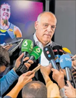  ?? ?? Javier Tebas compareció ayer ante los medios.