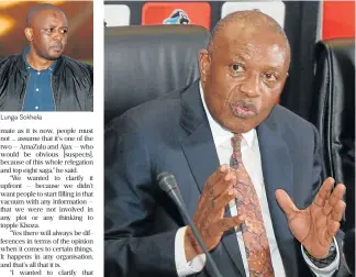  ?? /Lefty Shivambu/Gallo Images ?? Backing: Irvin Khoza at a media conference earlier in July. AmaZulu’s Lunga Sokhela says Khoza has the ability and respect from all clubs to lead the Premier Soccer League.