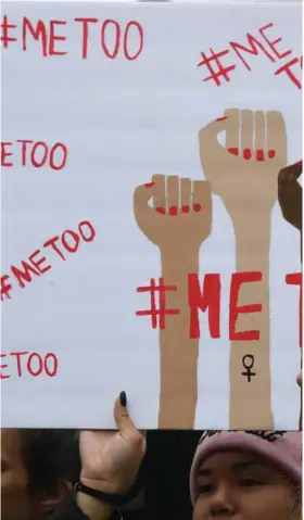  ??  ?? Victims of sexual harassment, sexual assault, sexual abuse and their s 12, 2017. The #MeToo movement has given a boost to human resources training to workers and their bosses about what is and what isn’t appr