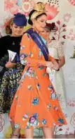  ??  ?? Karen Wade was judged first runner-up in the Fashions on the Field competitio­n at Weetwood 2018.