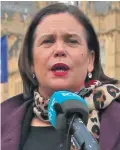  ??  ?? Northern Ireland Secretary Karen Bradley and SF leader Mary Lou McDonald